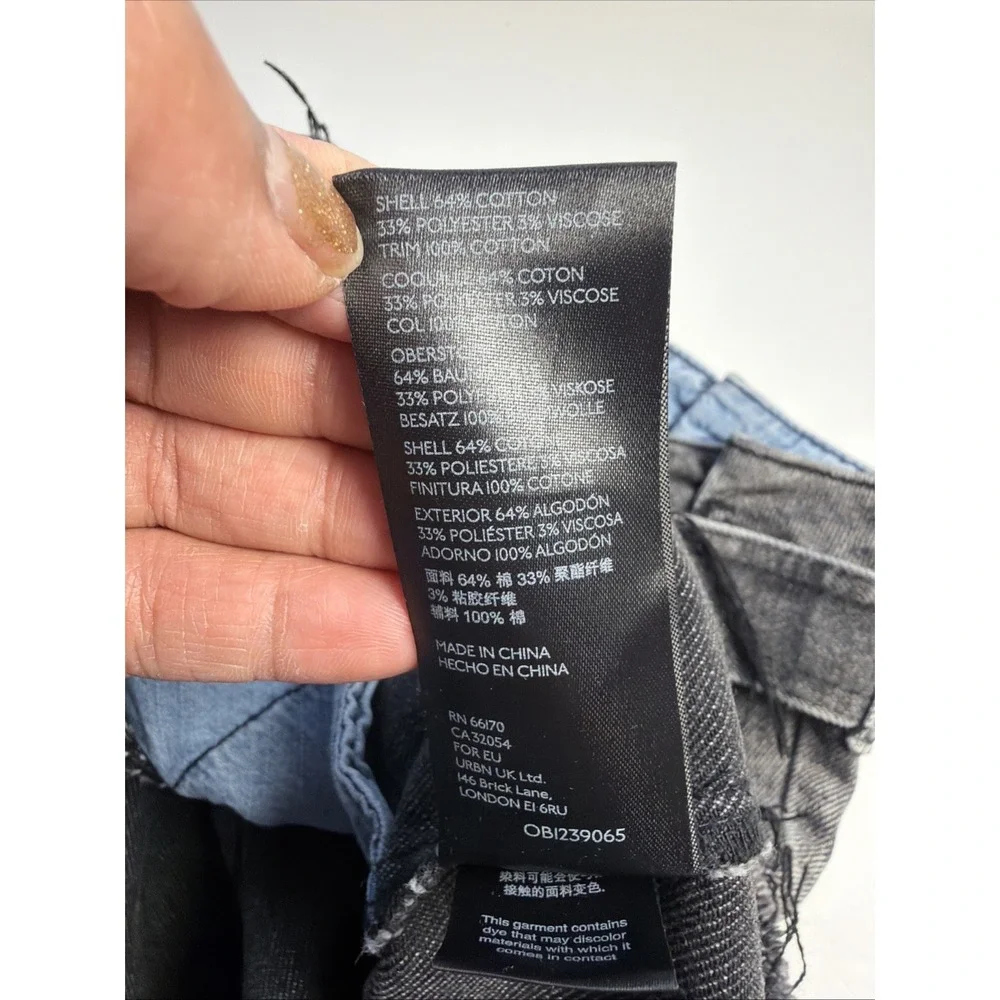 We The Free People Sz 25 Washed‎ Black East of Eden Paper Bag Jean Skirt